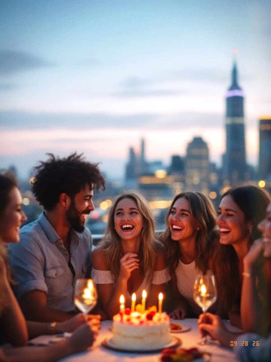 Friends raising a toast