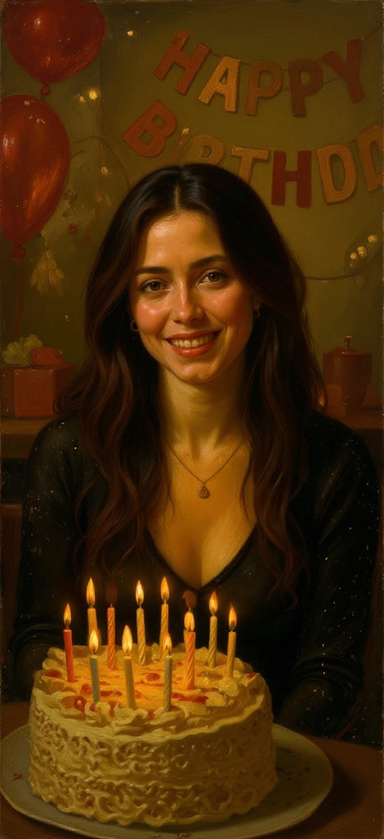 The same photo restyled in the Oil Painting AI style