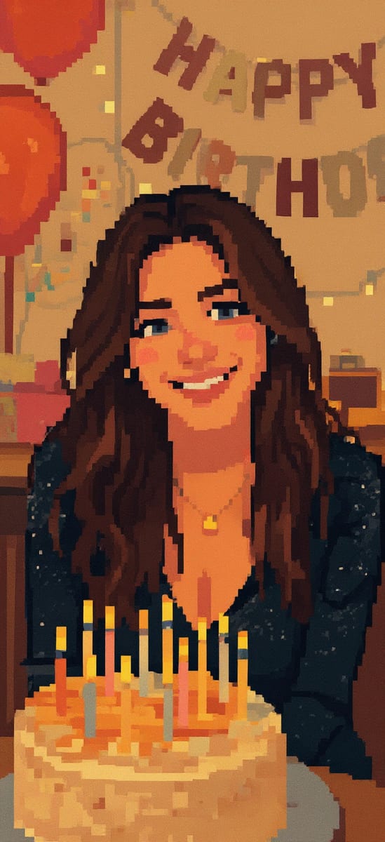 The same photo restyled in the Pixel Art AI style